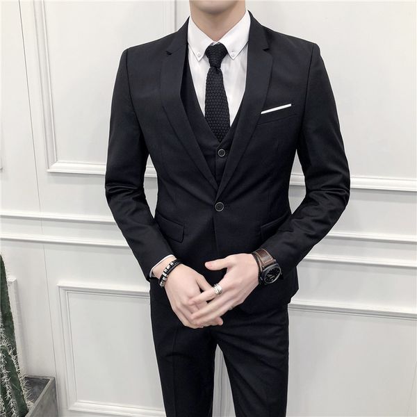 autumn and winter new men's formal suit three piece suit black slim youth business bridegroom wedding dress, White;black
autumn and winter new men's formal suit three piece suit black slim youth business bridegroom wedding dress, White;black