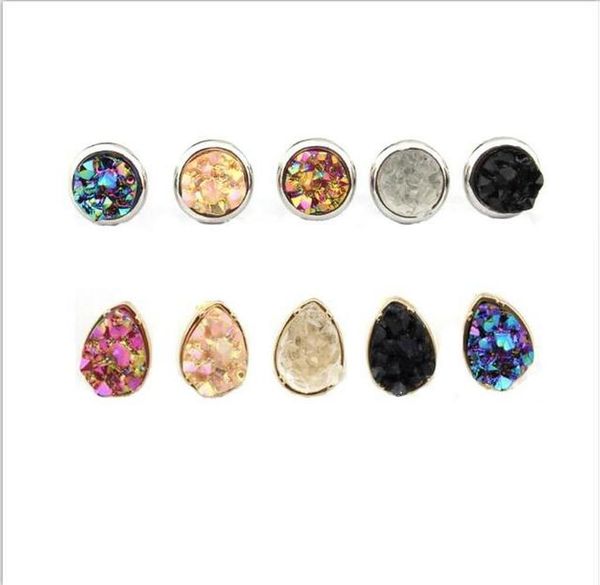 fashion gold silver round teardrop square druzy stud earrings mini geometric dot black quartze stone drusy earring jewelry, Golden;silver
fashion gold silver round teardrop square druzy stud earrings mini geometric dot black quartze stone drusy earring jewelry, Golden;silver