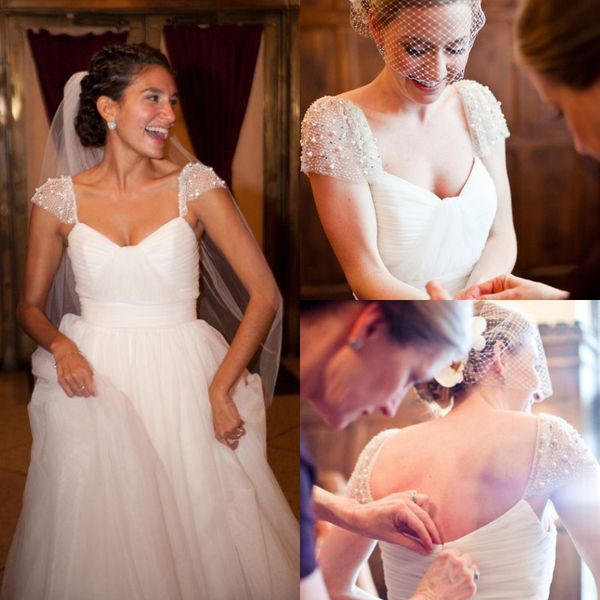 pearls cap sleeves bohemian wedding dresses sweetheart a line summer beach wedding dresses pleated flowy backless boho robe de mariée femme, White
pearls cap sleeves bohemian wedding dresses sweetheart a line summer beach wedding dresses pleated flowy backless boho robe de mariée femme, White