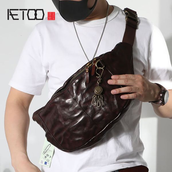 aetoo handmade head-layered men's chest bag, leather shoulder bag, old pleated men's purse
aetoo handmade head-layered men's chest bag, leather shoulder bag, old pleated men's purse