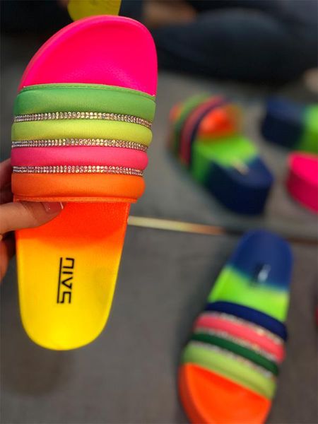 adisputent rainbow bling slippers women outdoor beach slides women summer flat sandals rhinestone slippers platform flip flops, Black
adisputent rainbow bling slippers women outdoor beach slides women summer flat sandals rhinestone slippers platform flip flops, Black