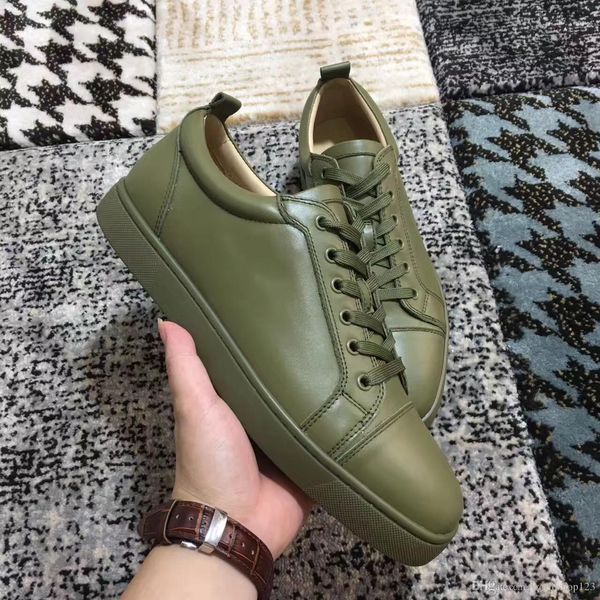 with box,luxury red bottom factory sale red soles sneakers low shoes flats army green genuine leather low cut sneaker, Black
with box,luxury red bottom factory sale red soles sneakers low shoes flats army green genuine leather low cut sneaker, Black