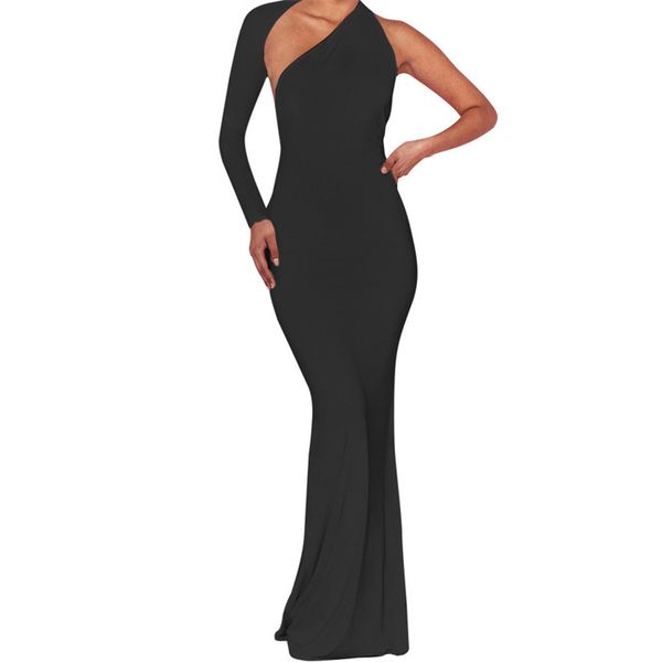 women backless long dress spring one-shoulder elegant party dress ladies bodycon slim floor-length pencil dresses vestidos, Black;gray
women backless long dress spring one-shoulder elegant party dress ladies bodycon slim floor-length pencil dresses vestidos, Black;gray