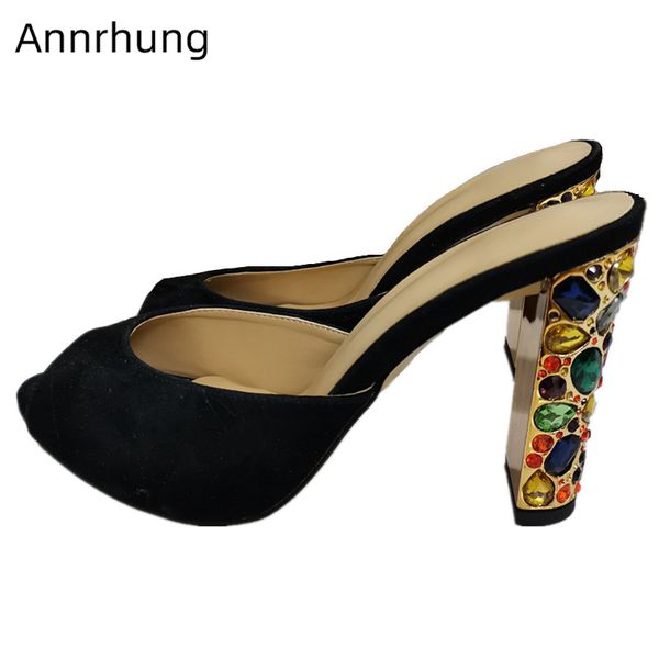 colorful rhinestone high heel shoes woman black suede open toe slim runway mules diamond heel spring summer slippers women
colorful rhinestone high heel shoes woman black suede open toe slim runway mules diamond heel spring summer slippers women