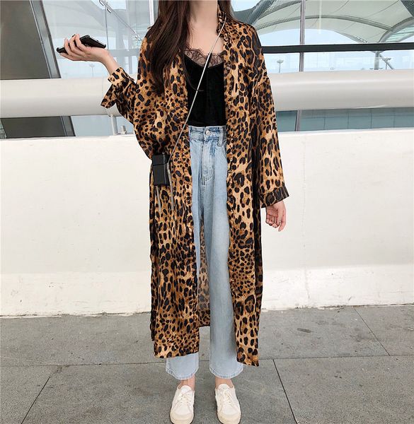 vintage chic plus size autumn new korea women's clothing oversize turn-down collar leopard thin full long blouse shirts coats, White
vintage chic plus size autumn new korea women's clothing oversize turn-down collar leopard thin full long blouse shirts coats, White