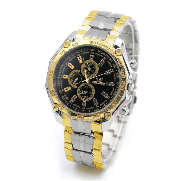 fashion men men's steel watch semi golden matel band numbers screw seal bezel seconds 3 samll dials sport style 6 hands luxury designer, Slivery;brown
fashion men men's steel watch semi golden matel band numbers screw seal bezel seconds 3 samll dials sport style 6 hands luxury designer, Slivery;brown
