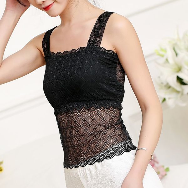 women lace bra v neck tube tanks sleeveless brassiere breathable underwear long tank, Black;white
women lace bra v neck tube tanks sleeveless brassiere breathable underwear long tank, Black;white