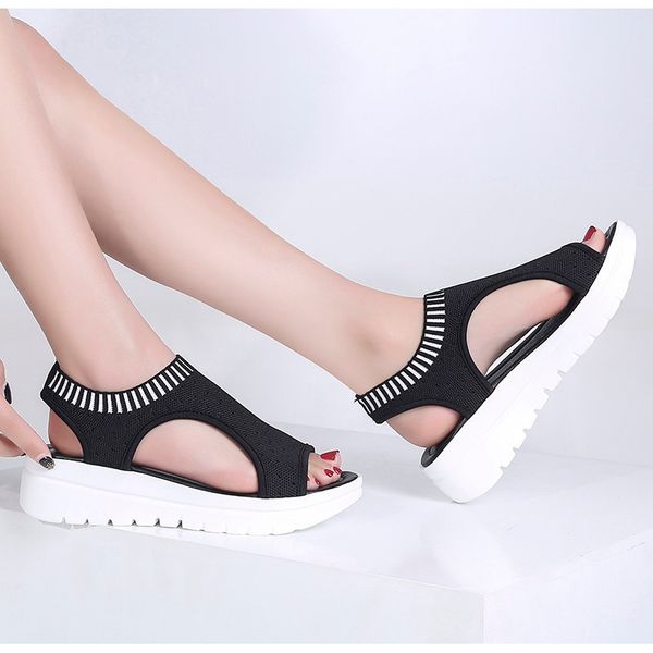 women summer sandals 2020 women's wedges comfortable woman slip on ladies casual beach shoes female peep toe fashion footwear, Black
women summer sandals 2020 women's wedges comfortable woman slip on ladies casual beach shoes female peep toe fashion footwear, Black
