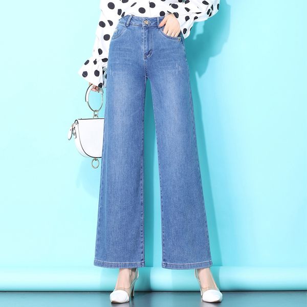 spring autumn high waist jeans women casual stonewashed wide leg pants female vintage denim straight long trousers plus size, Blue
spring autumn high waist jeans women casual stonewashed wide leg pants female vintage denim straight long trousers plus size, Blue