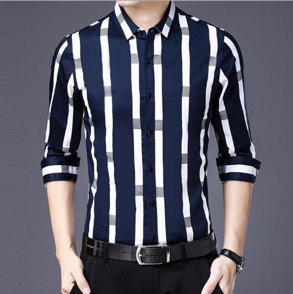 luxury mens dress shirts fashion designer stripe printed long sleeve lapel neck homme clothing slim fit tshirt, White;black
luxury mens dress shirts fashion designer stripe printed long sleeve lapel neck homme clothing slim fit tshirt, White;black