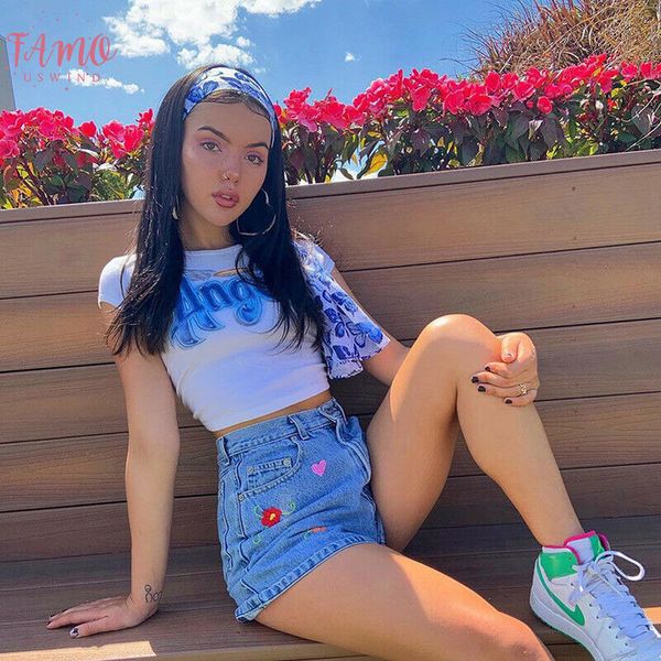 women angel letter printed tees summer short sleeve t shirts fashion slim crop casual outdoor dance knot short 2020 new, White
women angel letter printed tees summer short sleeve t shirts fashion slim crop casual outdoor dance knot short 2020 new, White