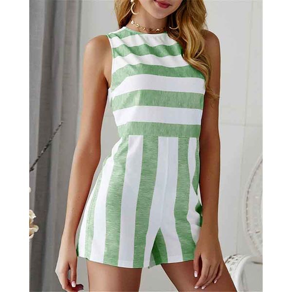 fashion summer stripe jumpsuit women round neck sleeveless slim fit jumpsuit casual short playsuit, Black;white
fashion summer stripe jumpsuit women round neck sleeveless slim fit jumpsuit casual short playsuit, Black;white