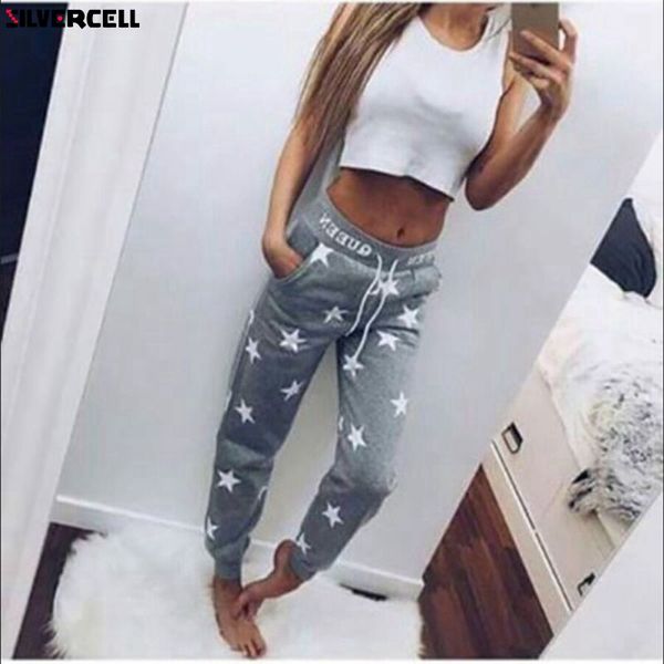 fashion women star print long pants slim high waist casual trousers, Black;white
fashion women star print long pants slim high waist casual trousers, Black;white