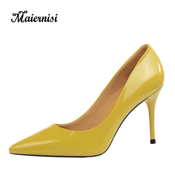 maiernisi mature style women pumps classic simple ladies single shoes 9cm patent leather stiletto heels new fashion high heels, Black
maiernisi mature style women pumps classic simple ladies single shoes 9cm patent leather stiletto heels new fashion high heels, Black