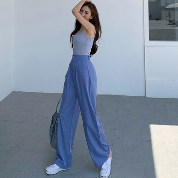 spring summer new fashion casual high waist wide leg pants women office lady pants elegant trousers, Black;white
spring summer new fashion casual high waist wide leg pants women office lady pants elegant trousers, Black;white