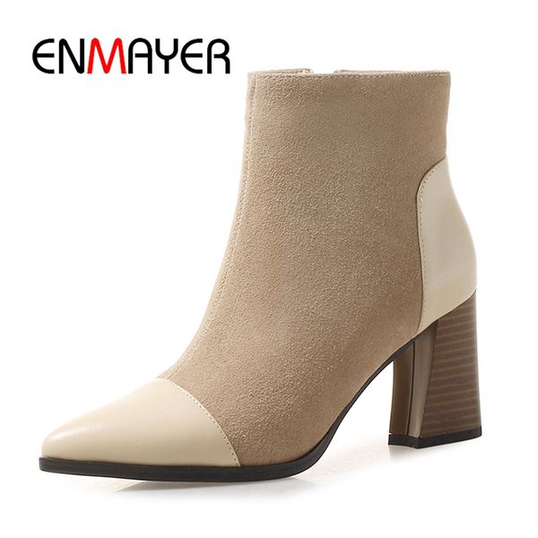 enmayer pointed toe basic shoes woman boots women square heel zip zapatos de mujer size 34-39 zyl1805, Black
enmayer pointed toe basic shoes woman boots women square heel zip zapatos de mujer size 34-39 zyl1805, Black