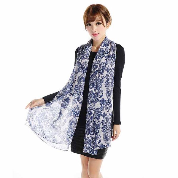 wholesale- fashion 165cm * 85cm vintage porcelain style long soft cotton voile print women lady scarves shawl scarf female bufanda mujer, Blue;gray
wholesale- fashion 165cm * 85cm vintage porcelain style long soft cotton voile print women lady scarves shawl scarf female bufanda mujer, Blue;gray