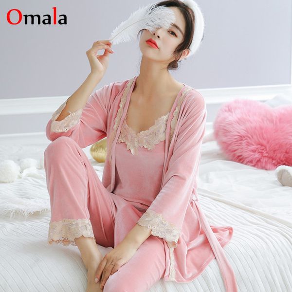 2019 spring autumn warm pajamas set women lace pajamas sleepwear sleeveless strap nightwear long pant robe three-piece suit, Blue;gray
2019 spring autumn warm pajamas set women lace pajamas sleepwear sleeveless strap nightwear long pant robe three-piece suit, Blue;gray