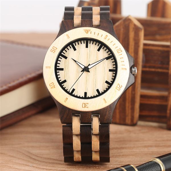 handmade ebony wood watch natural wood wristwatch quartz movement simple lightweight fashion male clock relojes para hombre, Slivery;brown 
handmade ebony wood watch natural wood wristwatch quartz movement simple lightweight fashion male clock relojes para hombre, Slivery;brown