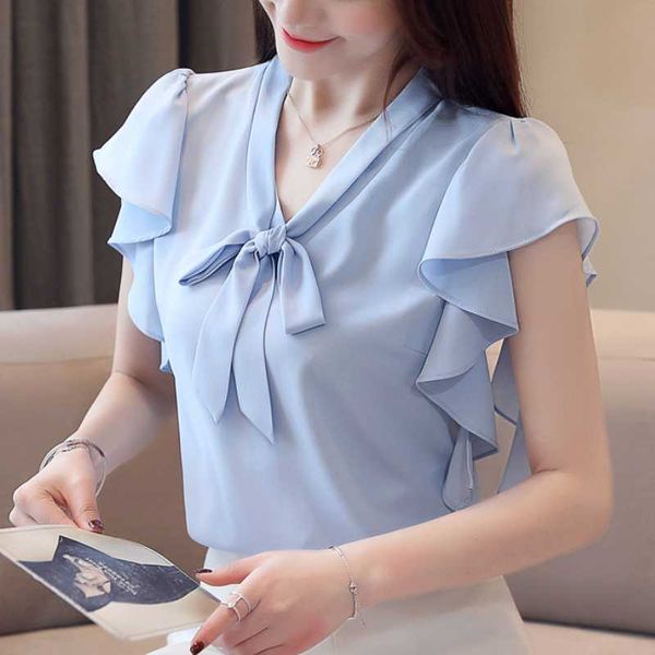 blusas mujer de moda 2020 short sleeve summer women chiffon blouse shirt bow v collar women shirts womens and blouses b204, White
blusas mujer de moda 2020 short sleeve summer women chiffon blouse shirt bow v collar women shirts womens and blouses b204, White
