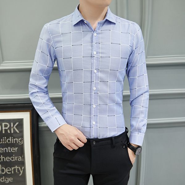 korean casual plaid long sleeve shirt spring 2019 new men's business slim plaid shirt men's plus size -5xl, White;black
korean casual plaid long sleeve shirt spring 2019 new men's business slim plaid shirt men's plus size -5xl, White;black