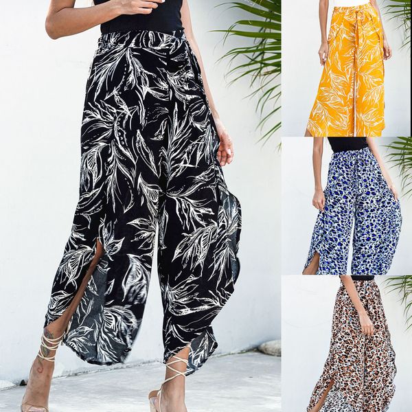 2020 new european and american women's cross-border pants four-color printed casual loose wide-leg trousers, Black;white
2020 new european and american women's cross-border pants four-color printed casual loose wide-leg trousers, Black;white