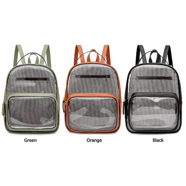 women transparent pvc backpack classic texture delicate creative chic stripe pu splicing student travel shoulder bag
women transparent pvc backpack classic texture delicate creative chic stripe pu splicing student travel shoulder bag
