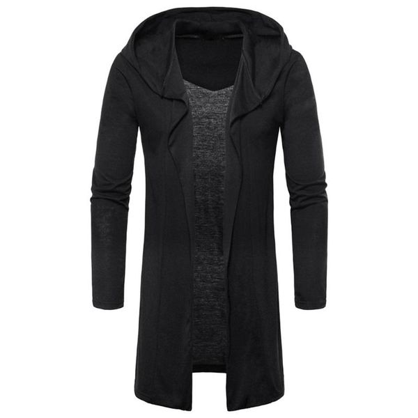 spring autumn men trench overcoat jacket casual solid hooded cardigan long capes cloak outwear open stitch masculino coat, Black;brown
spring autumn men trench overcoat jacket casual solid hooded cardigan long capes cloak outwear open stitch masculino coat, Black;brown