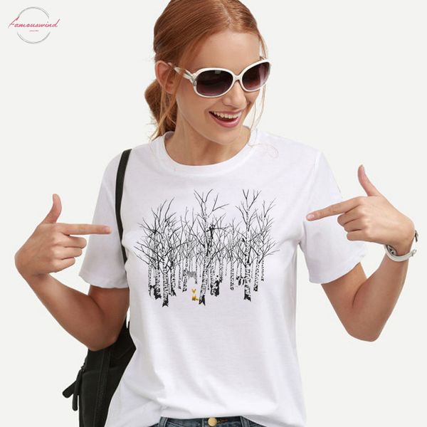 women t shirt interesting forest animal printed t shirt short sleeve o neck breathable women tee shirt, White
women t shirt interesting forest animal printed t shirt short sleeve o neck breathable women tee shirt, White