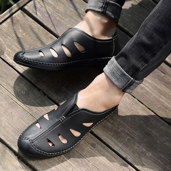 qffaz 2020 new male shoes genuine leather men sandals summer men shoes beach sandals man fashion outdoor casual sneakers, Black 
qffaz 2020 new male shoes genuine leather men sandals summer men shoes beach sandals man fashion outdoor casual sneakers, Black