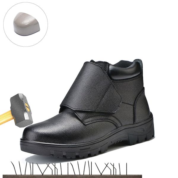 2019 summer new men's steel nose safety work shoes cowhide upper wear resistant outdoor comfortable industrial work boots 36-45, Black
2019 summer new men's steel nose safety work shoes cowhide upper wear resistant outdoor comfortable industrial work boots 36-45, Black