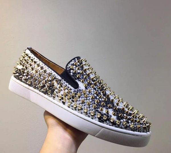 luxurious designer sports spikes red bottom sneakers mens shoes casual walking famous pythonskin leather leisure flats 35-46, Black
luxurious designer sports spikes red bottom sneakers mens shoes casual walking famous pythonskin leather leisure flats 35-46, Black