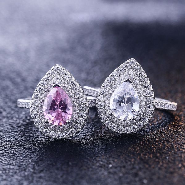 fashion jewelry 925 sterling silver ring waterdrop sparkling zircon 2 surround pave setting cz wedding rings for women size 5-10, Slivery;golden
fashion jewelry 925 sterling silver ring waterdrop sparkling zircon 2 surround pave setting cz wedding rings for women size 5-10, Slivery;golden