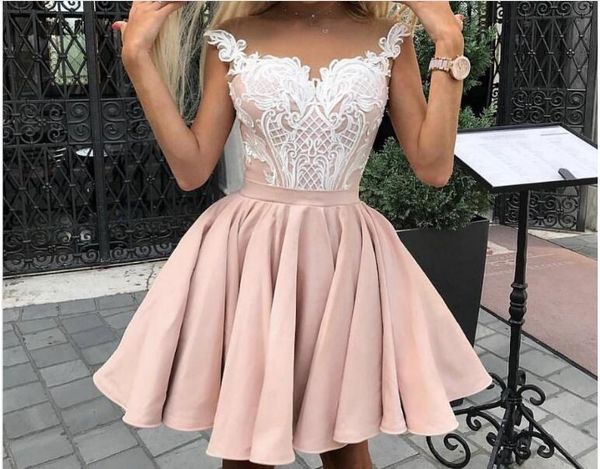 cocktail party dresses sheer neck lace appliques graduation dresses knee length short mini homecoming dresses girls prom gowns, Red
cocktail party dresses sheer neck lace appliques graduation dresses knee length short mini homecoming dresses girls prom gowns, Red