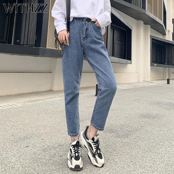withzz spring autumn high waist denim pants women slim straight trousers jeans, Blue
withzz spring autumn high waist denim pants women slim straight trousers jeans, Blue