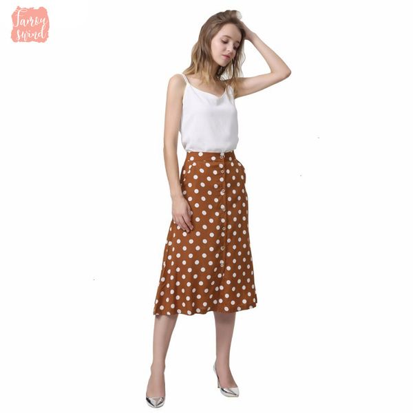 women dot print midi skirt button design pockets a line casual summer mid calf ladies skirts falda mujer ba022, Black
women dot print midi skirt button design pockets a line casual summer mid calf ladies skirts falda mujer ba022, Black