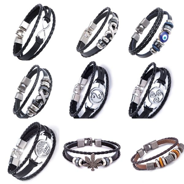 9 styles handmade punk jewelry tree of life lucky 8 eyes rope charm bracelets leather men bangles chirstmas day gifts, Golden;silver
9 styles handmade punk jewelry tree of life lucky 8 eyes rope charm bracelets leather men bangles chirstmas day gifts, Golden;silver