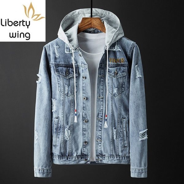men's jackets spring 2021 hooded ripped hole washed denim coat men high street embroidered single breasted cowboy jacket light blue out, Black;brown
men's jackets spring 2021 hooded ripped hole washed denim coat men high street embroidered single breasted cowboy jacket light blue out, Black;brown
