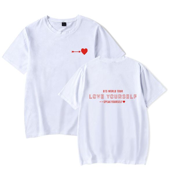 e-baihui men and women short-sleeved t-shirt korean team love yourself worlo tour fashion trend design cotton summer short sleeve, White;black
e-baihui men and women short-sleeved t-shirt korean team love yourself worlo tour fashion trend design cotton summer short sleeve, White;black