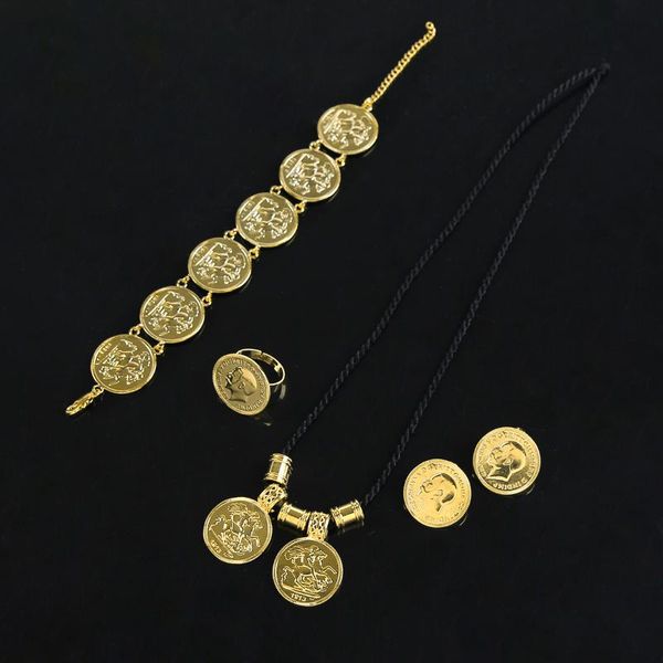 ethiopian gold color coin necklace pendant bracelet turkey mexico coin jewelry set, Silver
ethiopian gold color coin necklace pendant bracelet turkey mexico coin jewelry set, Silver