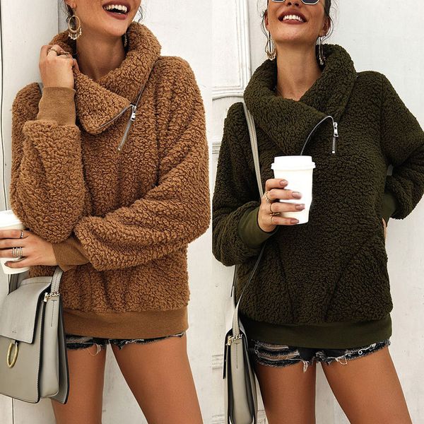 fashion droppshiping women autumn winter hooded thickening jacket high neck sweater long sleeve solid color velvet coats j55, Black;brown
fashion droppshiping women autumn winter hooded thickening jacket high neck sweater long sleeve solid color velvet coats j55, Black;brown