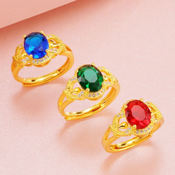 red/green/blue zircon prong settiing womens ring 18k yellow gold filled beautiful finger band ring size adjust, Slivery;golden
red/green/blue zircon prong settiing womens ring 18k yellow gold filled beautiful finger band ring size adjust, Slivery;golden