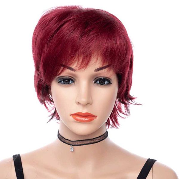 synthetic wigs gres short for women burgundy hair with bangs high temperature fiber toupee, Black
synthetic wigs gres short for women burgundy hair with bangs high temperature fiber toupee, Black