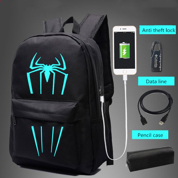 spider man backpack 2020 new usb luminous schoolbag large capacity anti-theft computer backpack sports canvas travel
spider man backpack 2020 new usb luminous schoolbag large capacity anti-theft computer backpack sports canvas travel