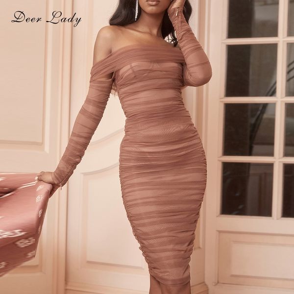 deer lady summer party dress women 2019 mesh bodycon dress long sleeve off shoulder sheer ruched celebrity club dress, Black;gray
deer lady summer party dress women 2019 mesh bodycon dress long sleeve off shoulder sheer ruched celebrity club dress, Black;gray