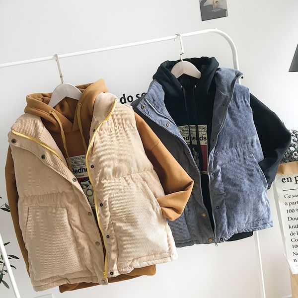 winter corduroy waistcoat casual men solid color thick warm vest couple single-breasted zipper sleeveless jacket tooling vest, Black;white
winter corduroy waistcoat casual men solid color thick warm vest couple single-breasted zipper sleeveless jacket tooling vest, Black;white