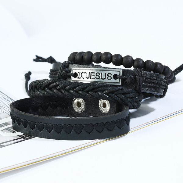 2020 vintage black bead bracelets for men fashion i love gesus leather bracelet & bangles multilayer wide wrap jewel, Golden;silver
2020 vintage black bead bracelets for men fashion i love gesus leather bracelet & bangles multilayer wide wrap jewel, Golden;silver