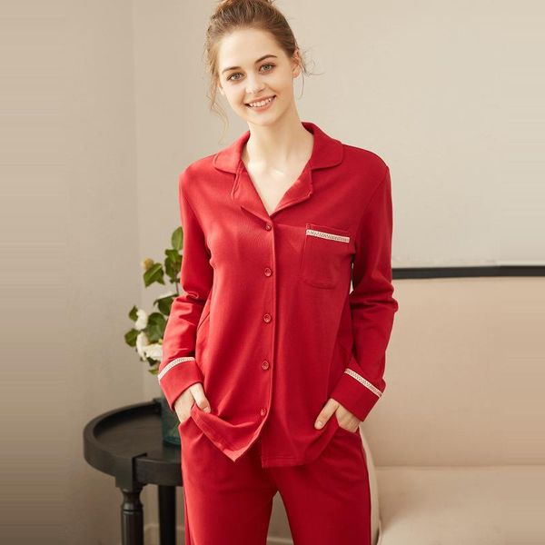 red sets style women sleepwear suit home women female sleepwear fashion homewear pajamas long sleeve cotton, Black;red
red sets style women sleepwear suit home women female sleepwear fashion homewear pajamas long sleeve cotton, Black;red