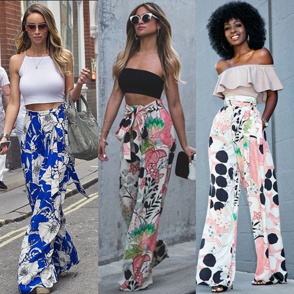 fashion women loose stretch high waist wide leg long pants palazzo floral trousers, Black;white
fashion women loose stretch high waist wide leg long pants palazzo floral trousers, Black;white