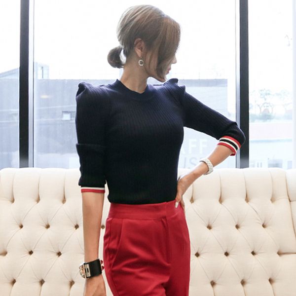 o neck women autumn sweater 2019 winter patchwork slim long sleeve streetwear stripe jumper female pullover, White;black
o neck women autumn sweater 2019 winter patchwork slim long sleeve streetwear stripe jumper female pullover, White;black